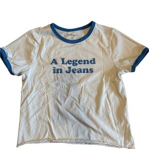 Wrangler Ringer Tee with Blue Trim